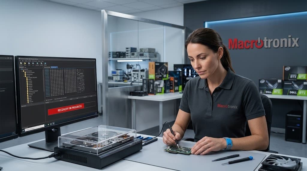 Data recovery work at the bench