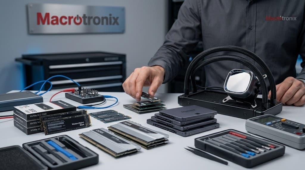 SSDs, RAM and cooling parts ready for an upgrade